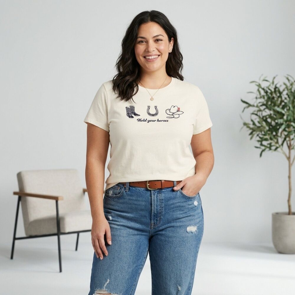 Levi's Hold Your Horses Cream Graphic T-Shirt - Size XXL